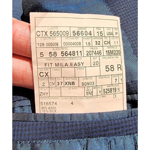 ERMENEGILDO ZEGNA Blue Trofeo 600 WOOL SILK Blazer Sport Coat Jacket - 42 R - Picture 6 of 9